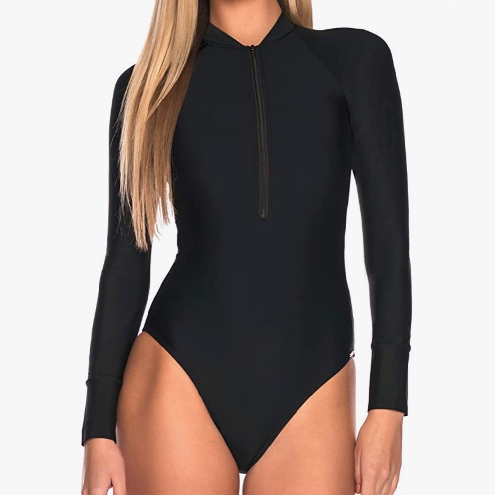 New Relleciga Long Sleeve Rash Guard One Piece Swimwear